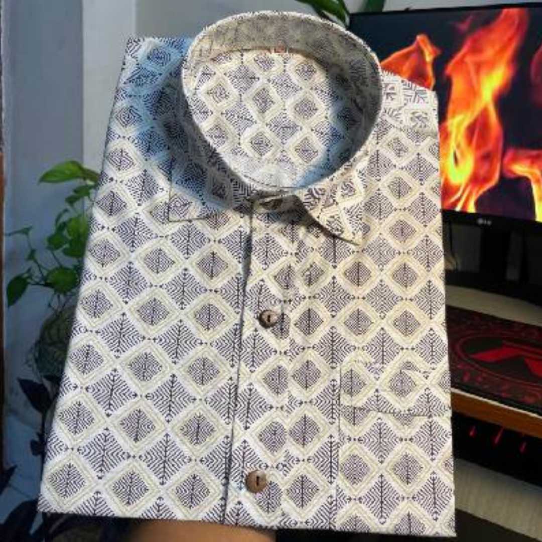 Arong,Cotton,Half,Sleeve,Shirt